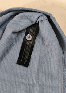Men's Blue Textured Polo Shirt