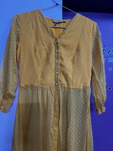 yellow Button-Up Dress worn once