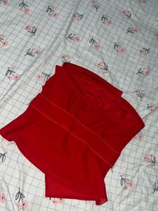 Savana Red Strapless Peplum Top