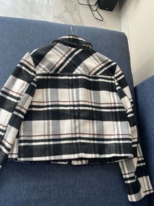 Zara Plaid Cropped Jacket