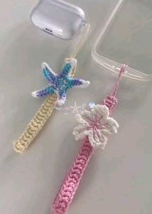 Crochet Flower Charm Keychain