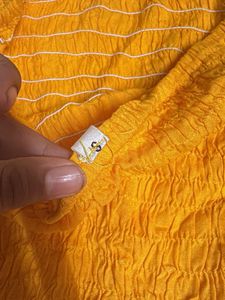 Y2k yellow Smocked Tube Top
