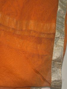 Orange Net Dupatta