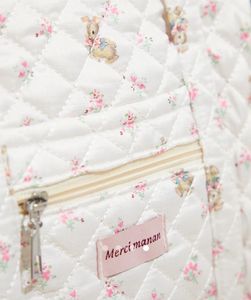 Quilted Floral Tote Bag with Charm
