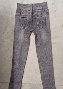 Brand New Cotton Distressed Denim Look, Fully Stretchable Jegging, Grey Colour
