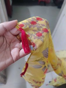 Beautiful Yellow Floral Print Saree