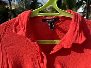 Vibrant Orange Loose Fit Top