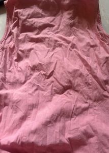 Sleeveless Pink Button-Up Top