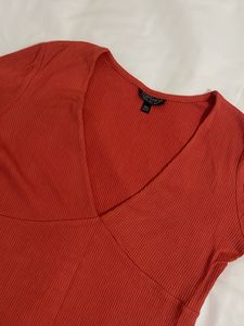 Ribbed V-Neck Midi Dress