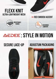 AEDEE Men's Black Sneakers