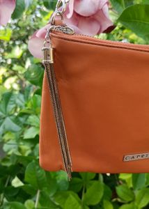 Caprese Tan Faux Leather Sling Bag