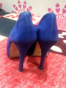 Blue Peep-Toe Heels