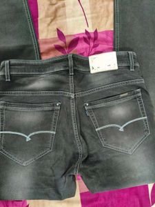 Men's Grey Washed Denim Jeans