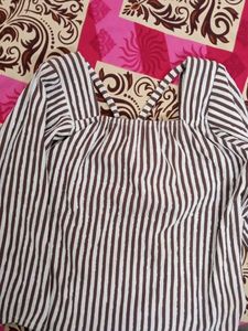 Chic Striped Square Neck Top