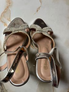 Sparkling Silver Platform Heels