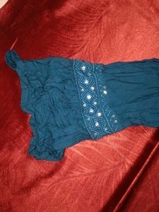 Bohemian Embellished Blue Tunic Top