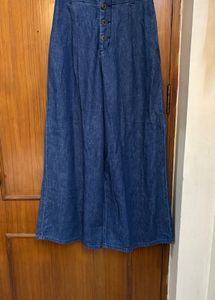 High Waisted Wide Leg Denim Pants