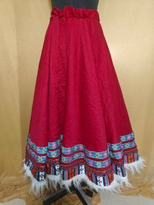 Vibrant Embroidered Red Lehenga Skirt