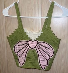 Crochet Bow Crop Top