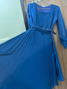 Royal Blue Pleated Dress