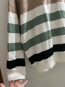 Striped V-Neck Regular Sweater