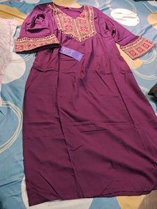 Embroidered Purple Kurta