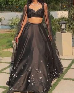 Black Floral Lehenga Set