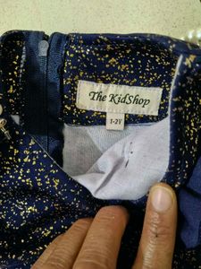 Sparkling Navy Blue Peplum frock