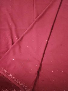 Elegant Maroon Saree with Embellishments