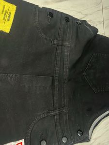 Black Patch Denim Overalls