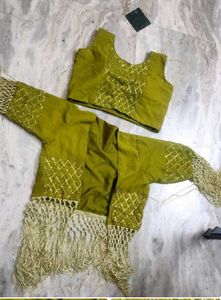 Embroidered Saree with three blouse