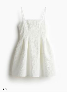 White Textured Mini Dress