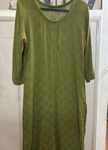 Olive Pattern Kurta