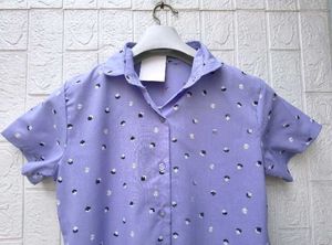 New with tag Korean Pintrest Purple Shirt