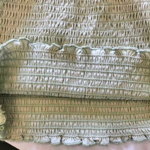 Sage Green Off-the-Shoulder Crop Top