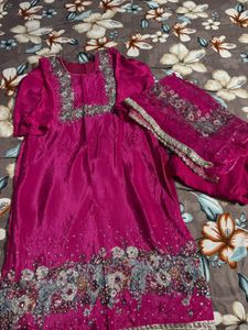 Stunning Pink Embroidered Kurta Set