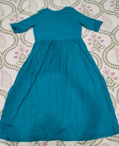 Teal Anarkali Kurta- M 🦚