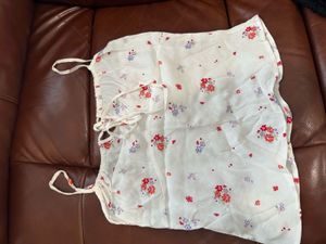 Mango Floral Print Tie-Front Top