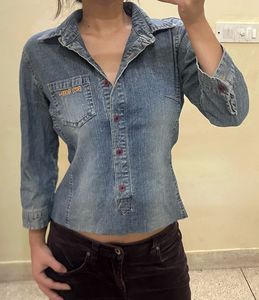 Blue Denim Crop Top
