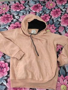 unisex Peach Hooded Sweatshirt