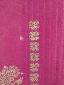 Elegant Maroon Striped Saree with Peacock Motifs