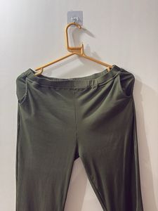 Olive Green Flare capri