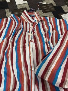 Vibrant Striped Button-Up Shirt