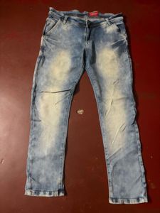 combo of 2 Men's Blue Acid Wash Jeans