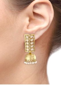 Golden Jhumka With Pearls