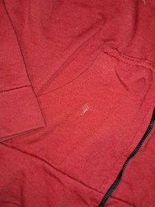 Red "Sporty Wear" Zip-Up Hoodie