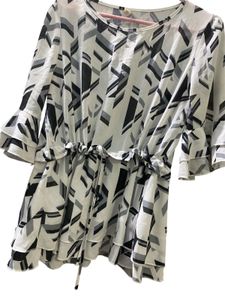 Geometric Print Layered Tunic Top