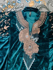 Elegant ZARI Embroidery Velvet Kurta Set