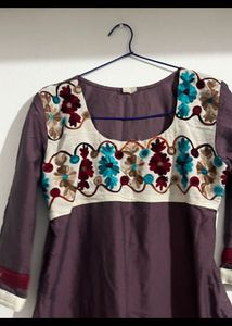 Embroidered Purple Kurta