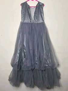 Elegant Blue Grey Sparkle Gown